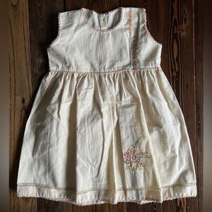 HOMEMADE • baby girl embroidered sundress cottagecore prairiecore handmade sewn